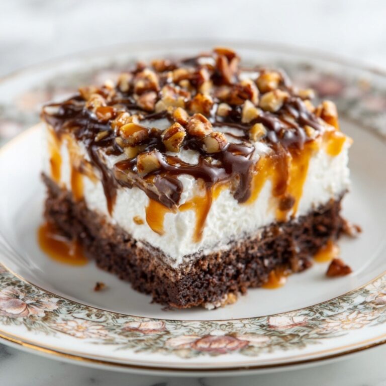 Caramel Turtle Poke Cake Recipe
