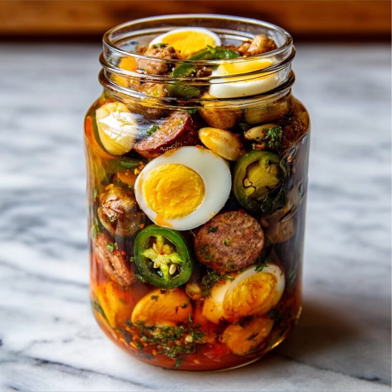 Pickled Eggs, Sausages, Jalapeños, and Carrots Recipe