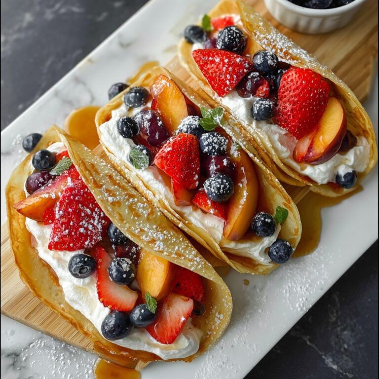 Sweet Pancake Tacos with Fresh Fruit and Whipped Cream Recipe