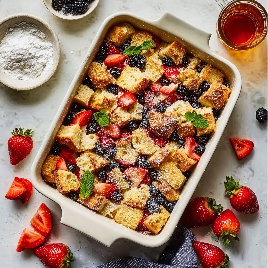 Berries and Cream Stuffed French Toast Casserole Recipe - Recipe Image
