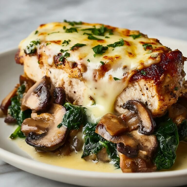Mushroom and Spinach Stuffed Chicken Breast Recipe