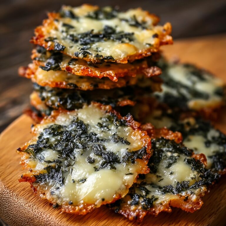 Spinach Dip Cheese Crisps Recipe