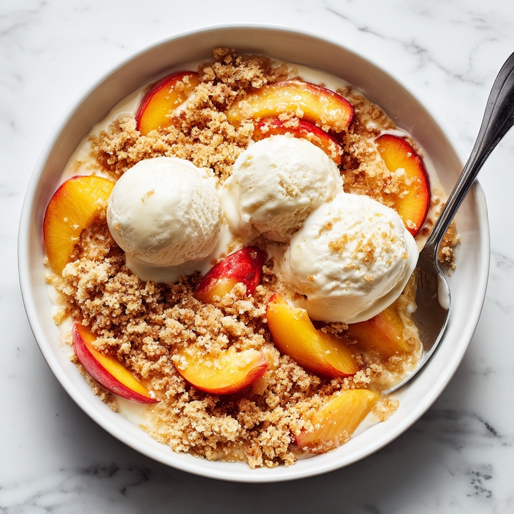 Peach Cobbler with Vanilla Ice Cream Recipe - Recipe Image