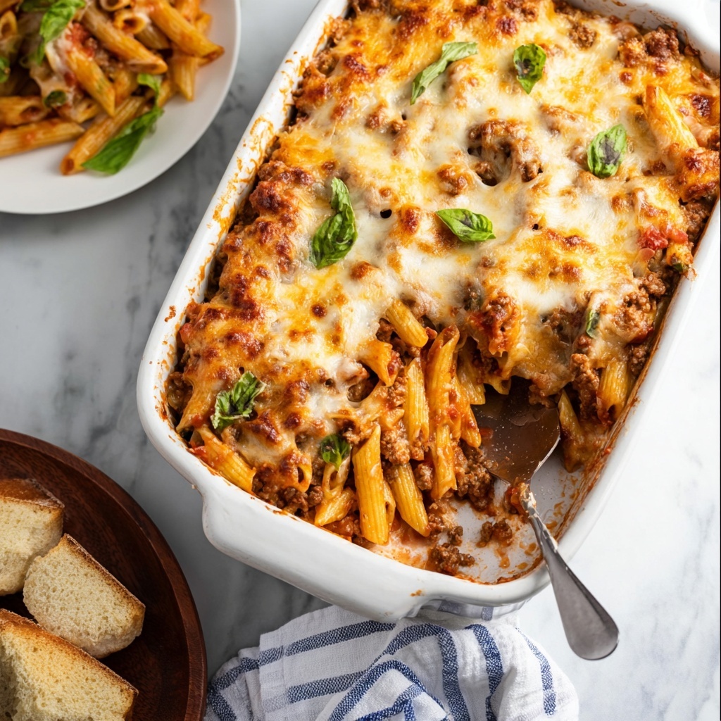 Baked Ziti with Ground Beef and Ricotta Recipe - Recipe Image