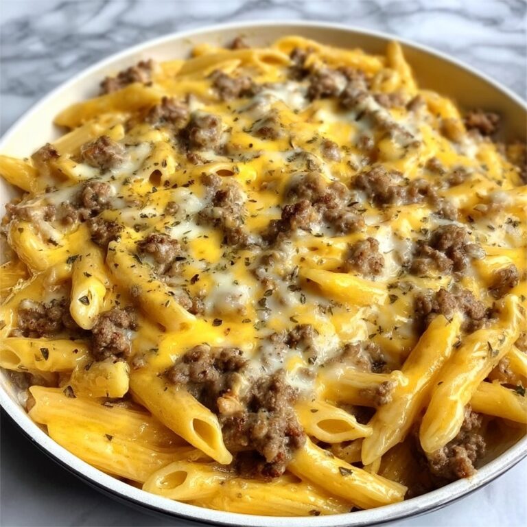 Loaded Cheeseburger Alfredo Pasta Recipe