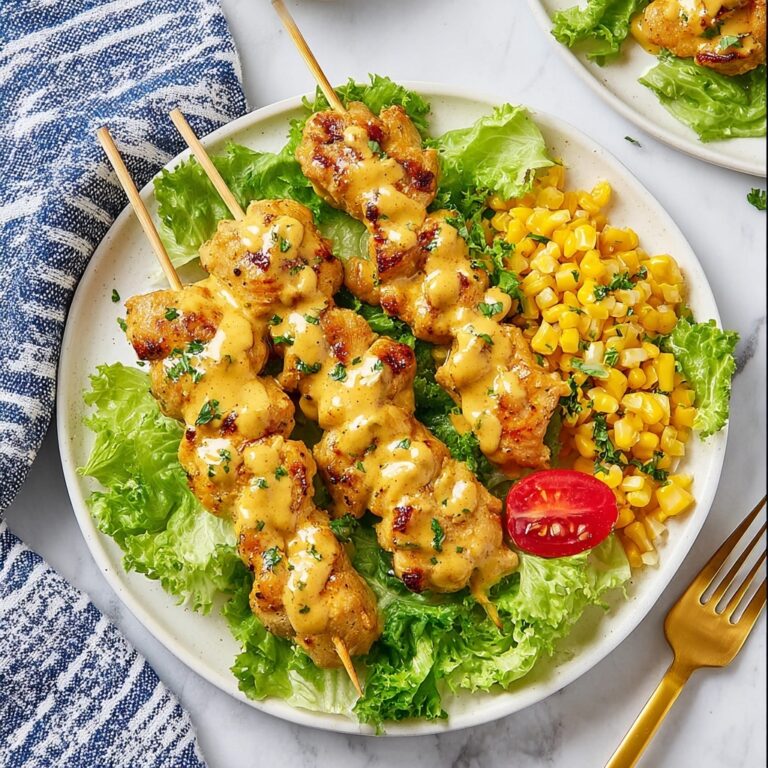 Air Fryer Old Bay Chicken Skewers with Lemon Garlic Sauce Recipe