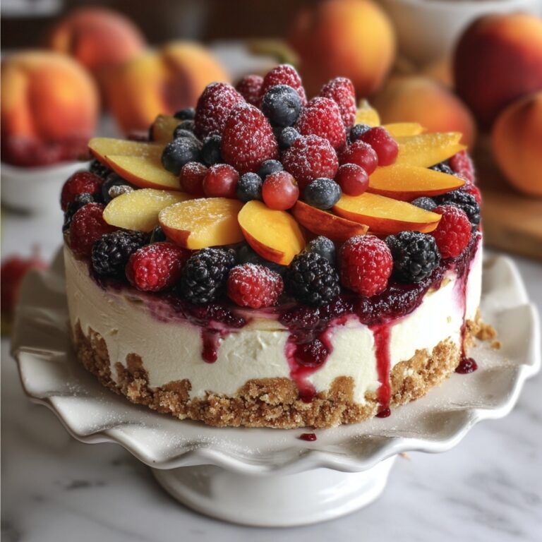 Summer Berry and Peach Cheesecake Recipe