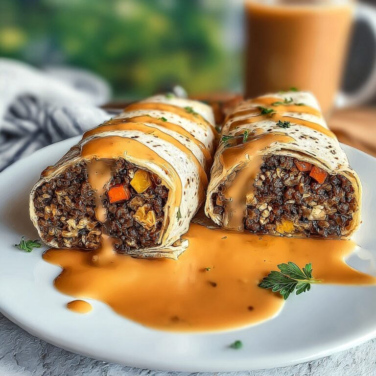 Cheesy Ground Beef Delight Wrap with Creamy Sauce Recipe