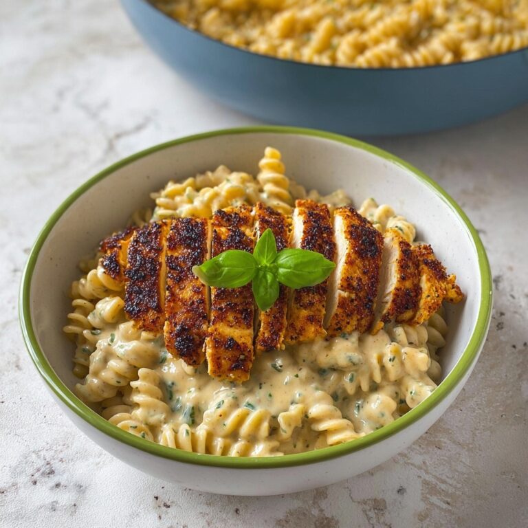 Creamy Garlic Parmesan Pasta with Pan-Seared Chicken Recipe