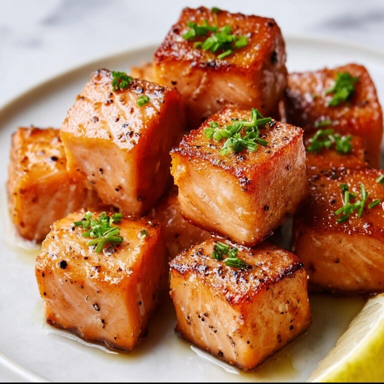 Lemon Garlic Air Fryer Salmon Bites Recipe