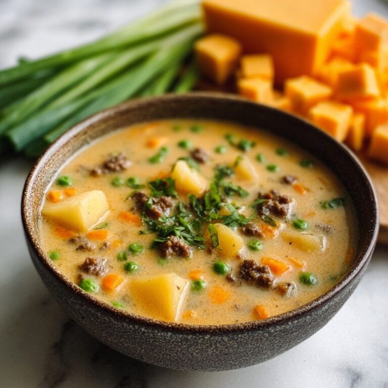 Slow Cooker Cheesy Burger-Flavored Soup Recipe