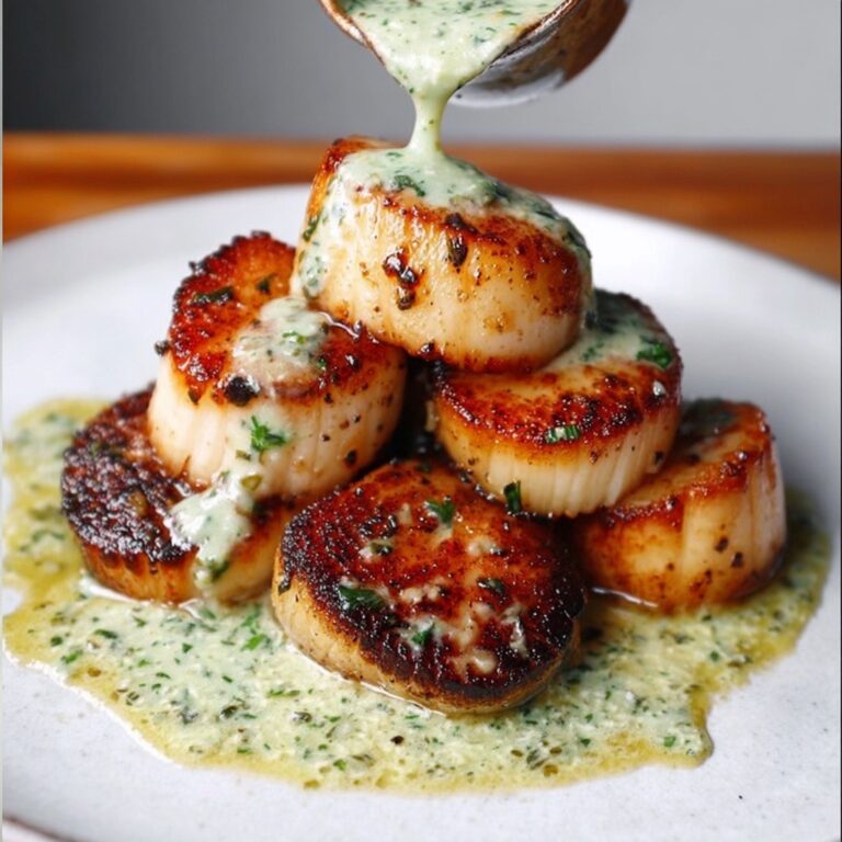 Sizzling Scallops with Zesty Lime Cilantro Sauce Recipe