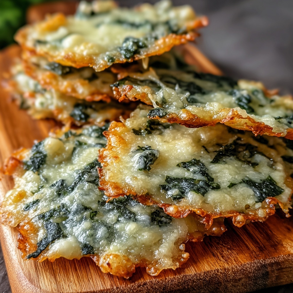 Spinach Dip Cheese Crisps Recipe - Recipe Image
