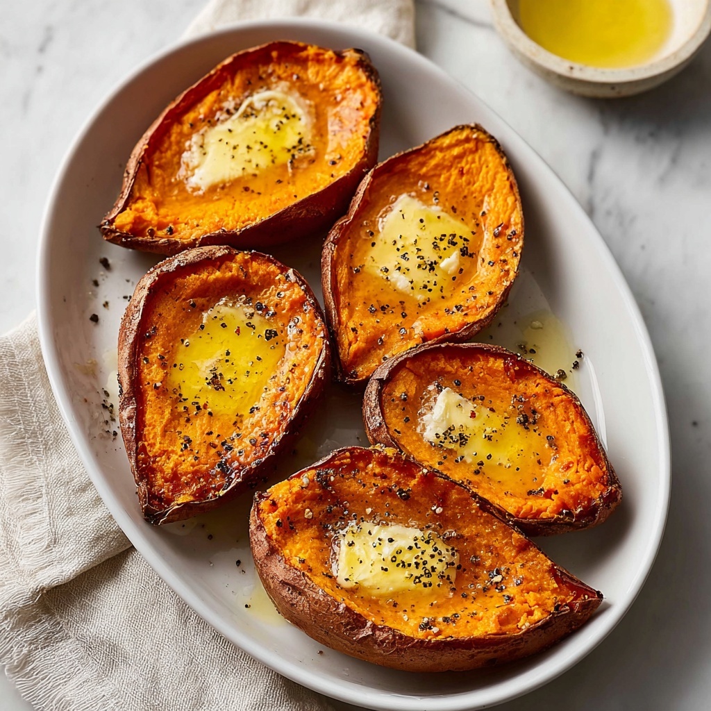 Roasted Sweet Potatoes with Garlic and Sea Salt Recipe - Recipe Image