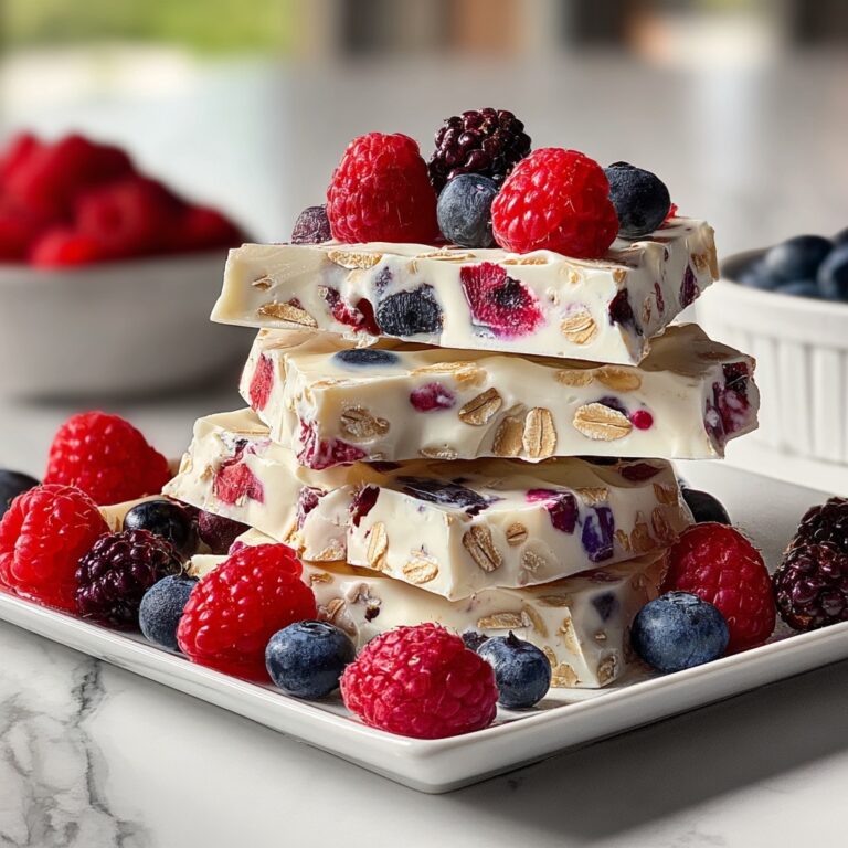 Frozen Yogurt Bark with Mixed Berries and Granola Recipe