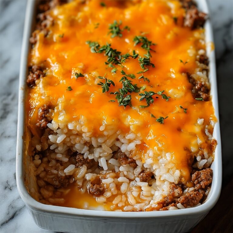 Cheddar-Crusted Ground Beef and Rice Casserole Recipe
