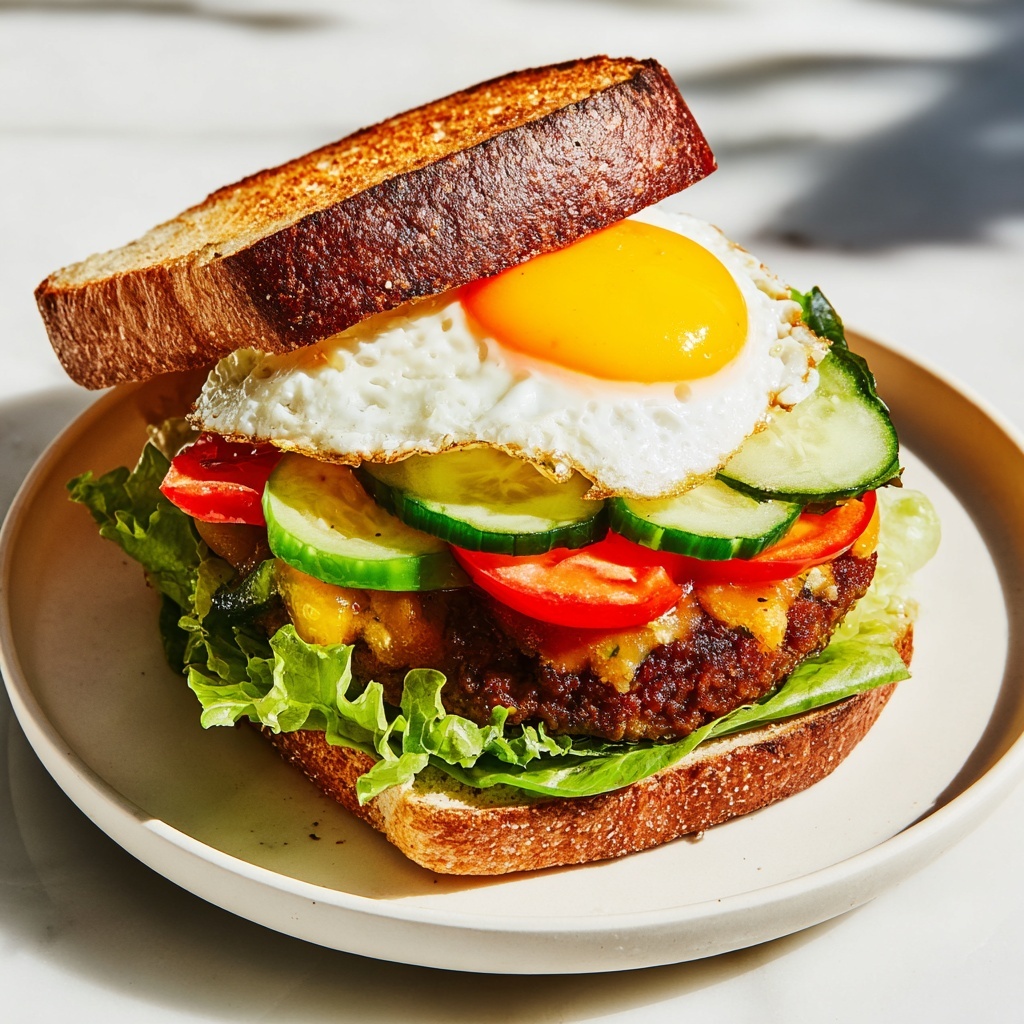 Easy Vegetarian Breakfast Egg Sandwich Recipe - Recipe Image