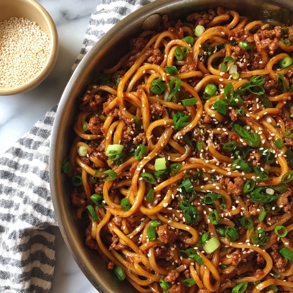 Mongolian Ground Beef Noodles Recipe - Recipe Image