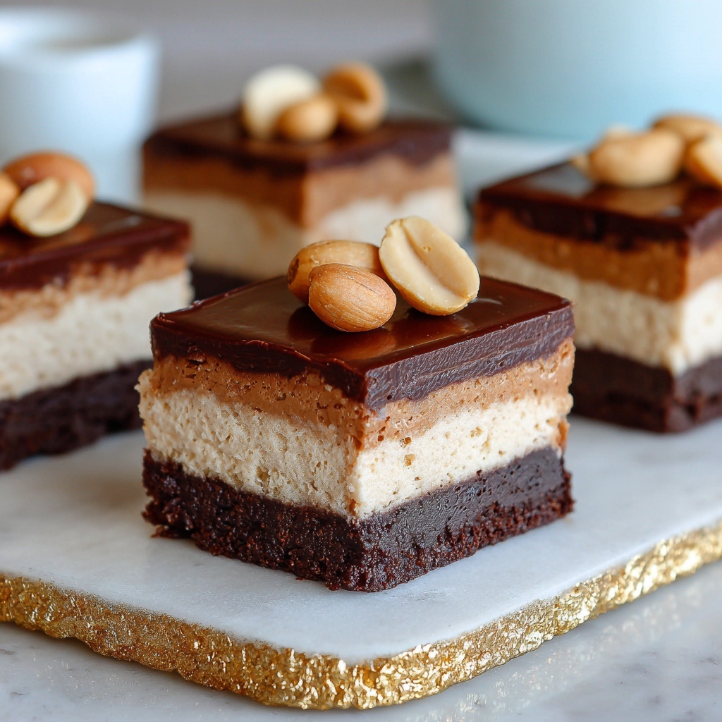 Chocolate Peanut Butter Cheesecake Bars Recipe - Recipe Image