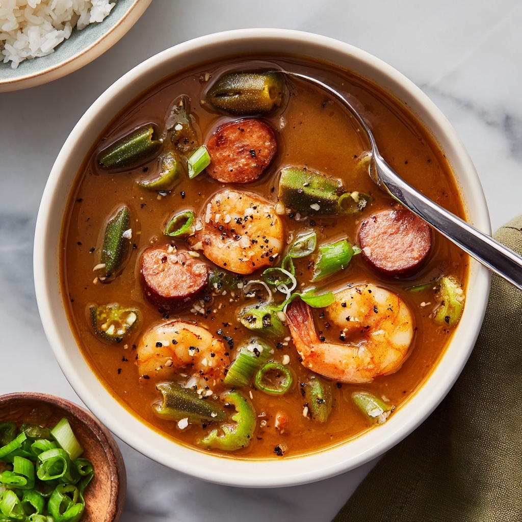 Creole Shrimp and Sausage Gumbo Recipe - Recipe Image