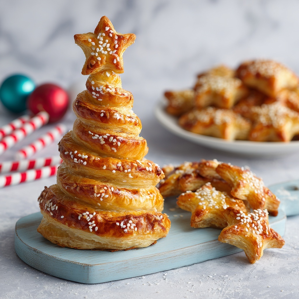 Puff Pastry Pesto Christmas Trees Recipe - Recipe Image