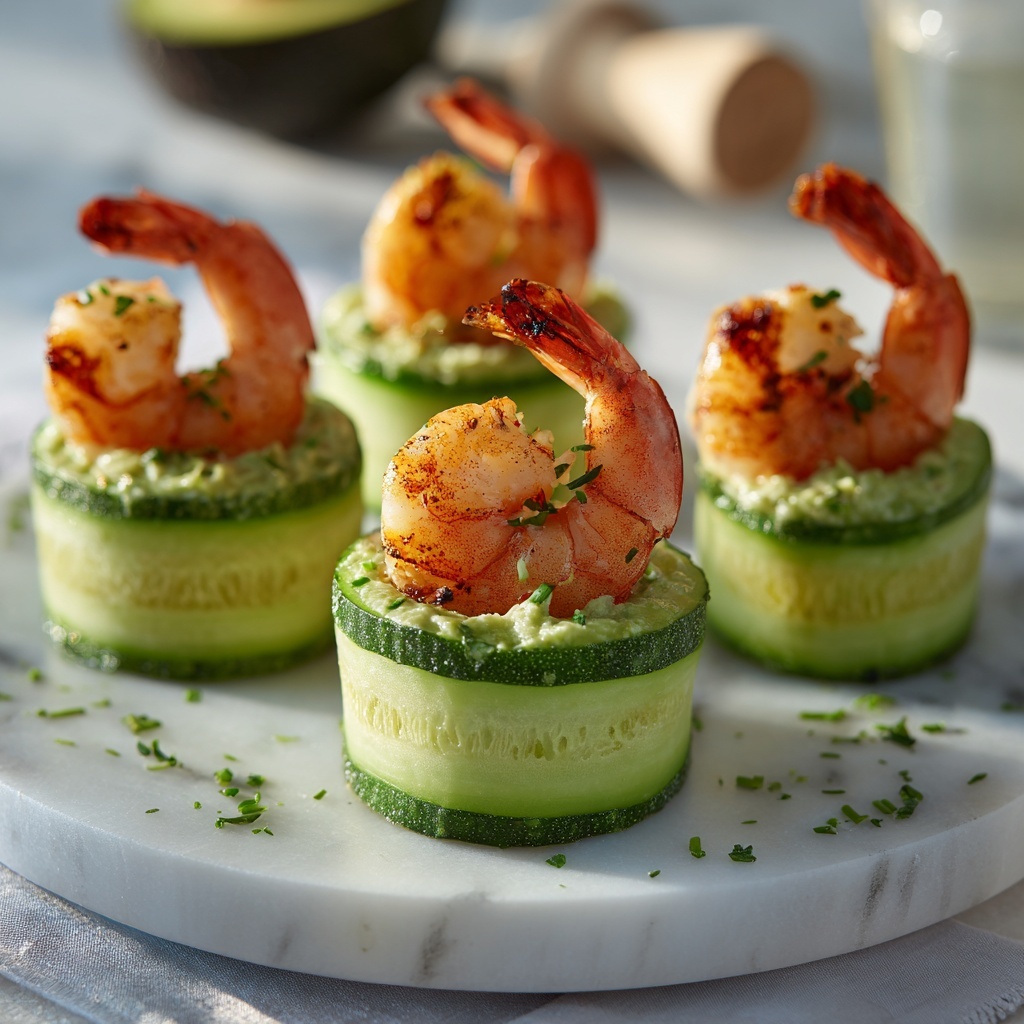 Blackened Shrimp Avocado Cucumber Bites Recipe - Recipe Image