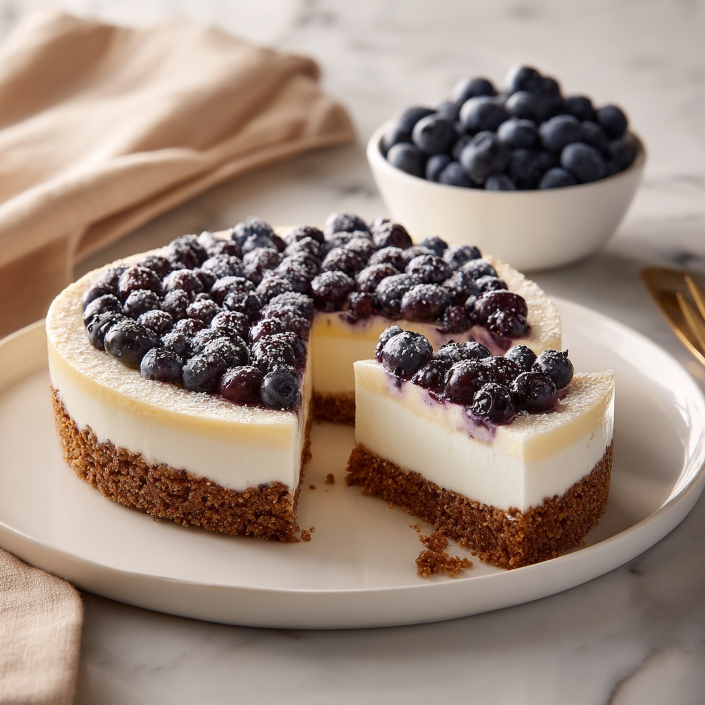 Blueberry Basque Cheesecake Recipe - Recipe Image