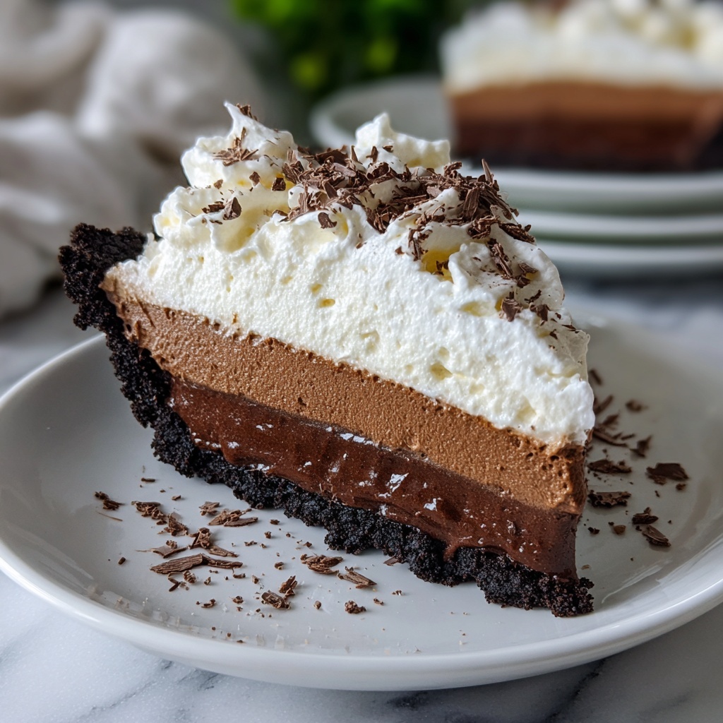 No-Bake Chocolate Pudding Pie Recipe - Recipe Image