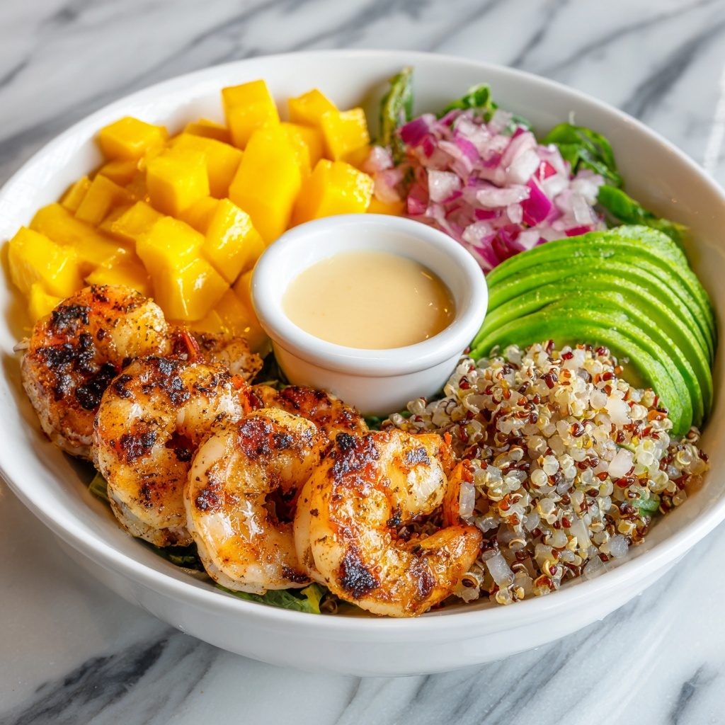 Shrimp and Avocado Bowls with Mango Salsa & Lime Chili Sauce Recipe - Recipe Image