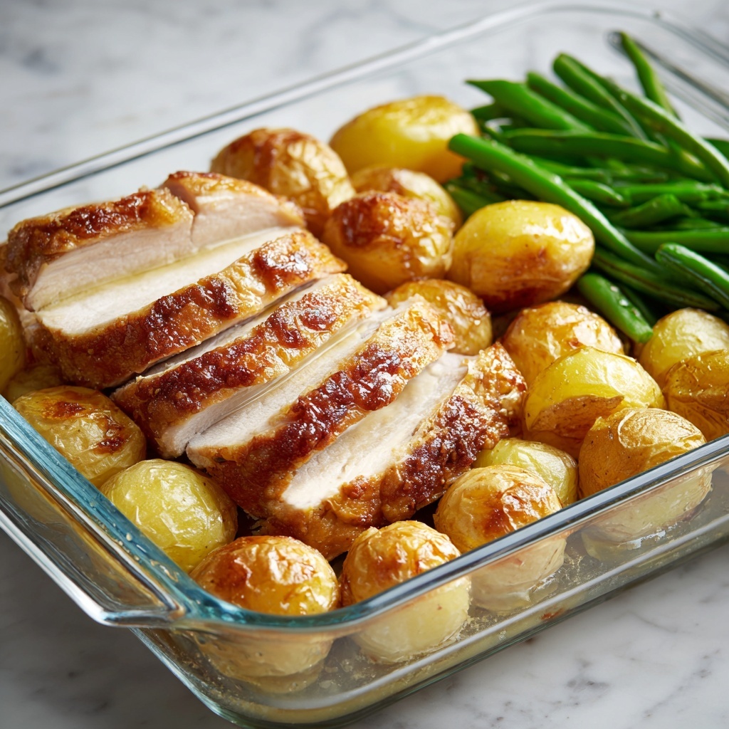 One-Pan Garlic Herb Chicken with Potatoes & Green Beans Recipe - Recipe Image