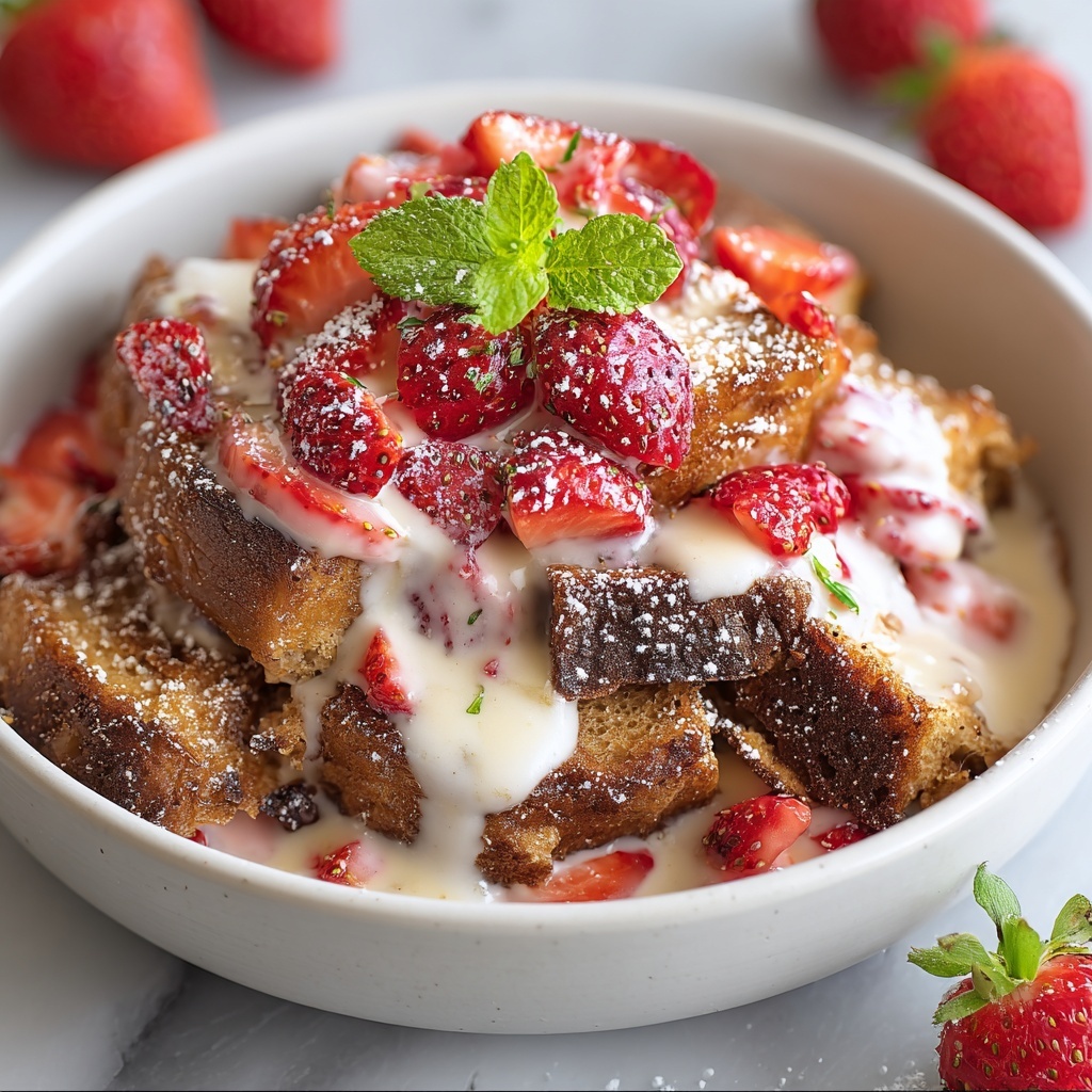 Strawberries & Cream French Toast Casserole Recipe - Recipe Image