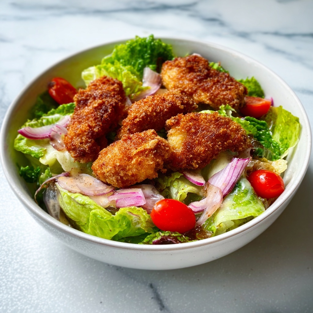 Air Fried Chicken Tender Salad with Honey Mustard Recipe - Recipe Image