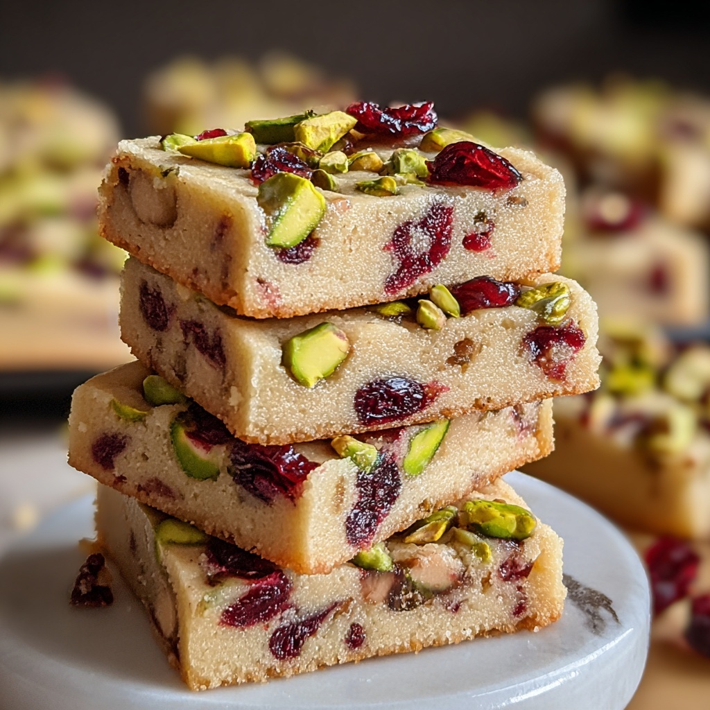 Cranberry Pistachio Shortbread Cookies Recipe - Recipe Image