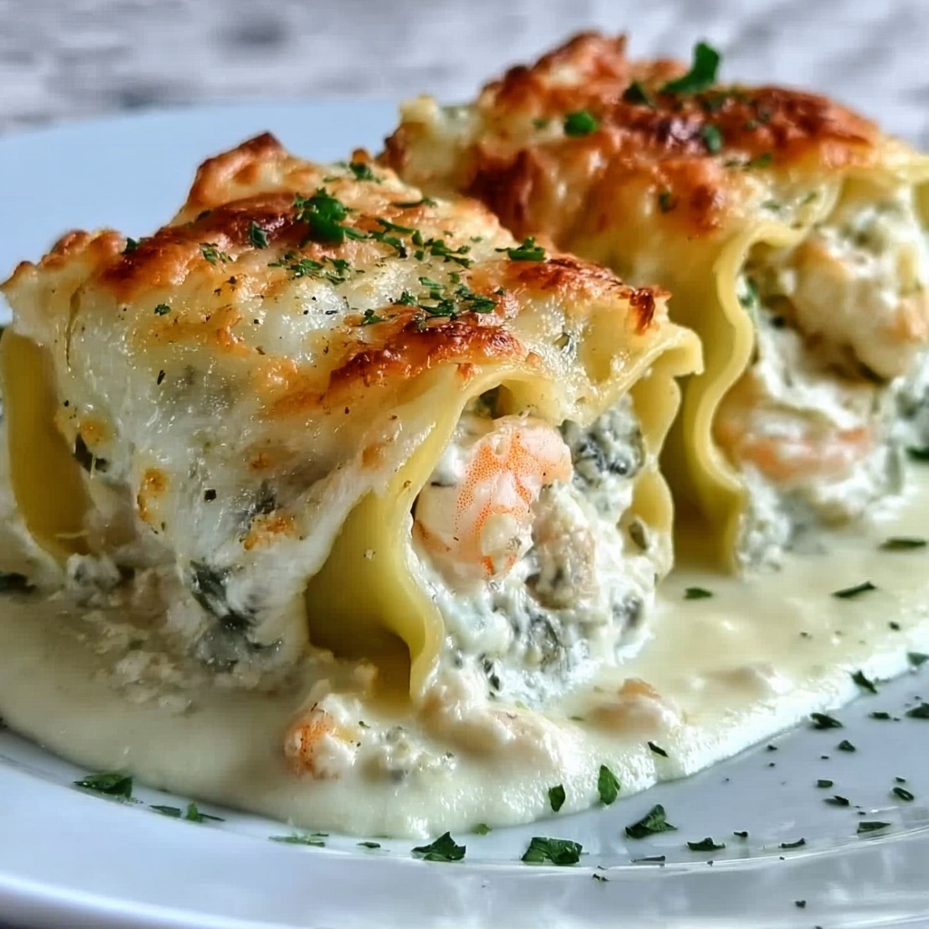 Shrimp Crab Alfredo Lasagna Roll-Ups Recipe - Recipe Image