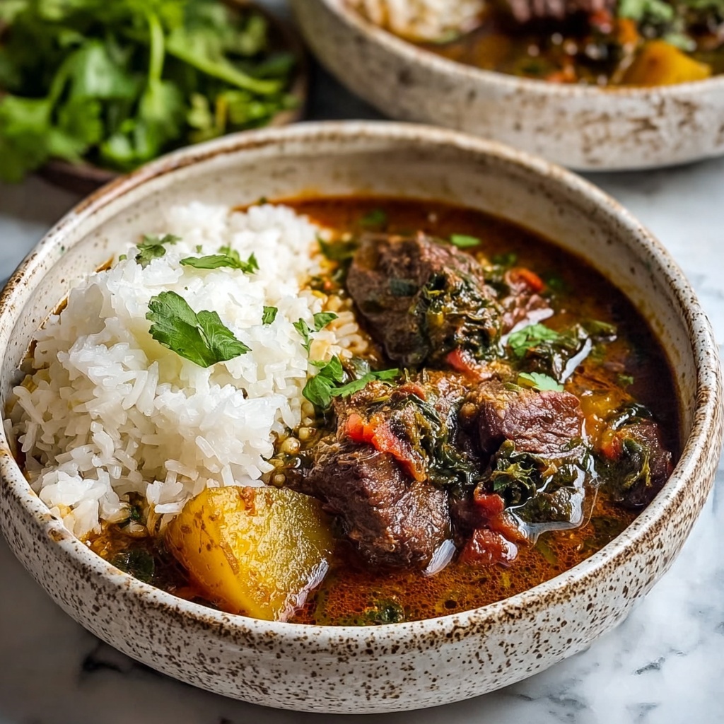 Persian Inspired Herb and Beef Stew with Rice Recipe - Recipe Image