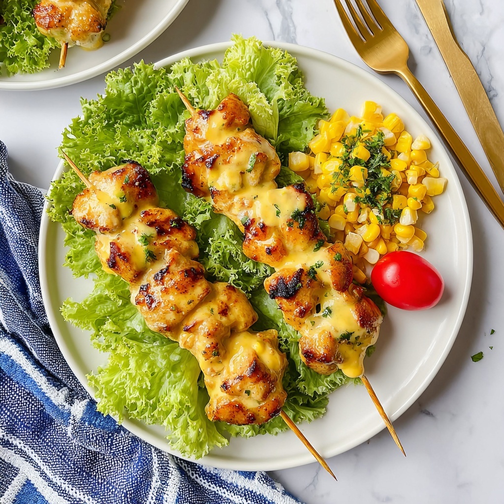 Air Fryer Old Bay Chicken Skewers with Lemon Garlic Sauce Recipe - Recipe Image