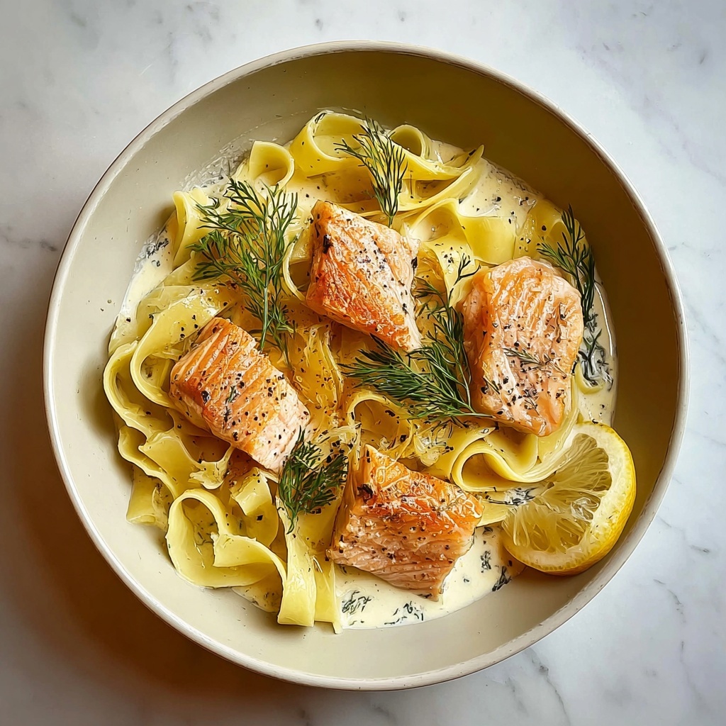 Citrus-Scented Pappardelle with Slow-Roasted Salmon Recipe - Recipe Image