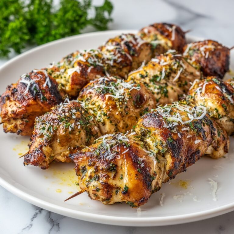 Garlic Parmesan Chicken Skewers Recipe