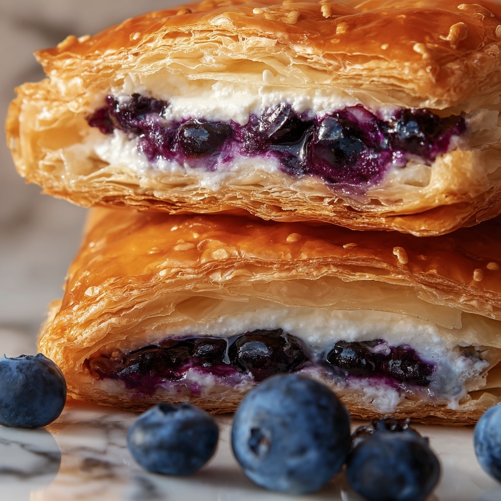 Blueberry Cream Cheese Puff Pastry Recipe - Recipe Image