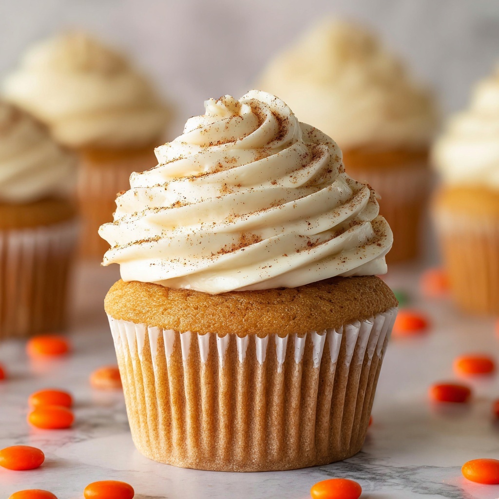 Pumpkin Cupcakes with Cinnamon Cream Cheese Frosting Recipe - Recipe Image