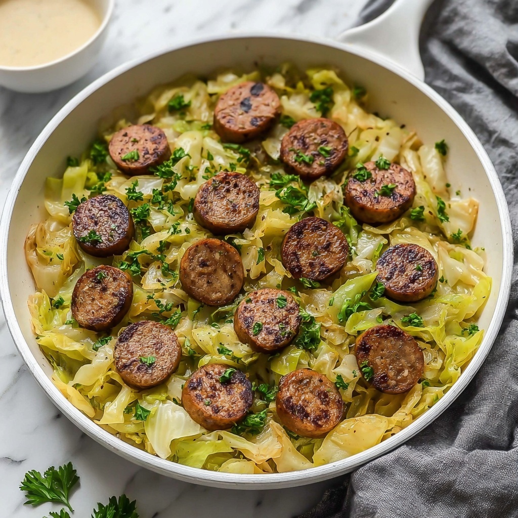 Kielbasa and Cabbage Skillet with Mustard Vinaigrette Recipe - Recipe Image