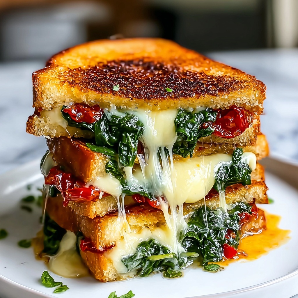 Mediterranean Spinach Grilled Cheese Recipe - Recipe Image