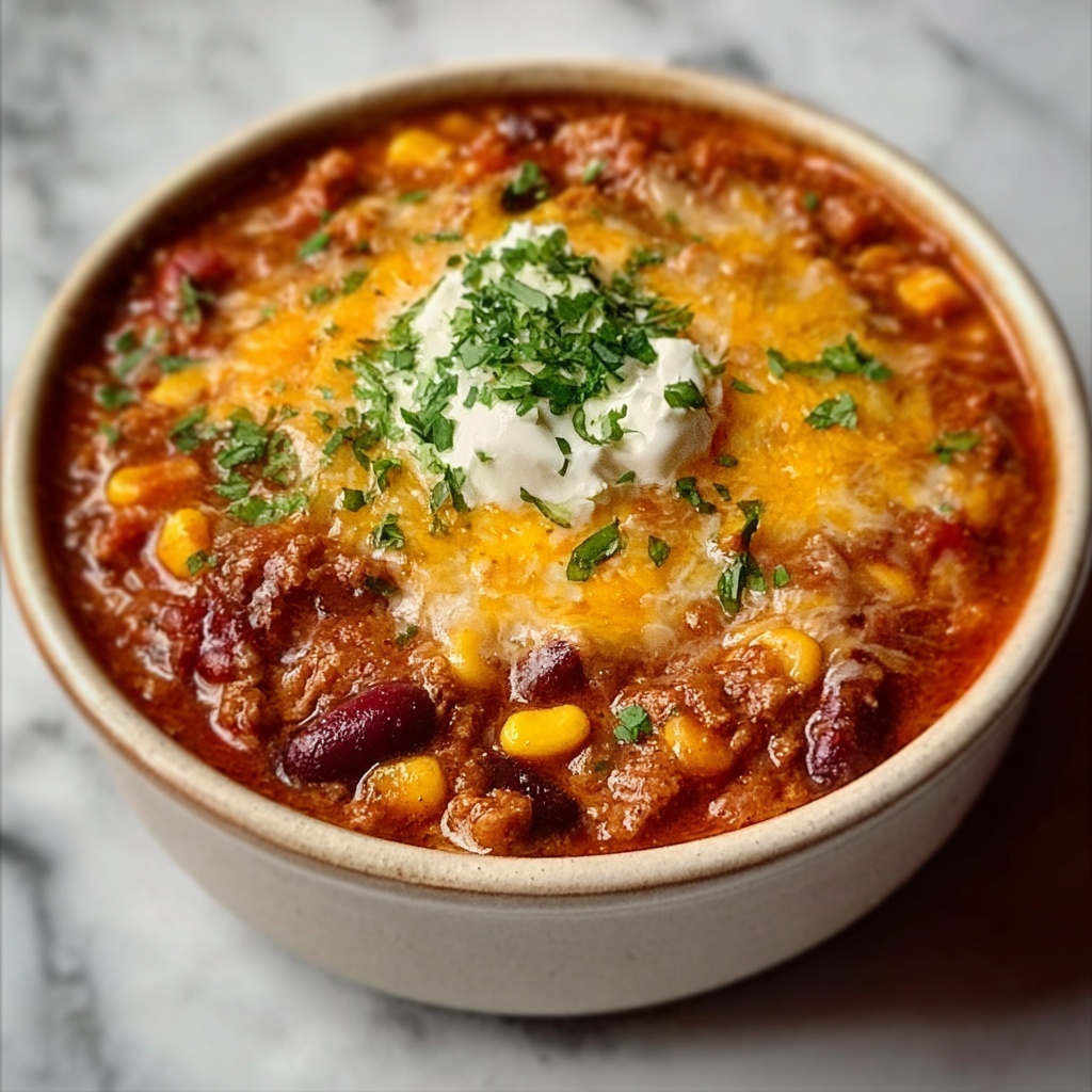 Cheesy Enchilada Chili Recipe - Recipe Image
