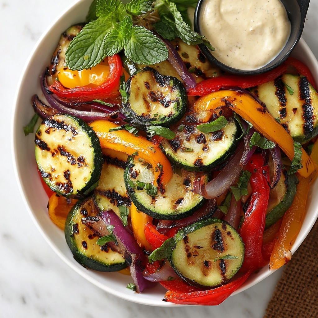 Grilled Vegetable Platter with Spiced Yogurt Sauce Recipe - Recipe Image