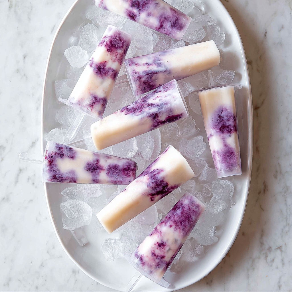 Blackberry, Pineapple, and Coconut Swirl Italian Ice Pops Recipe - Recipe Image