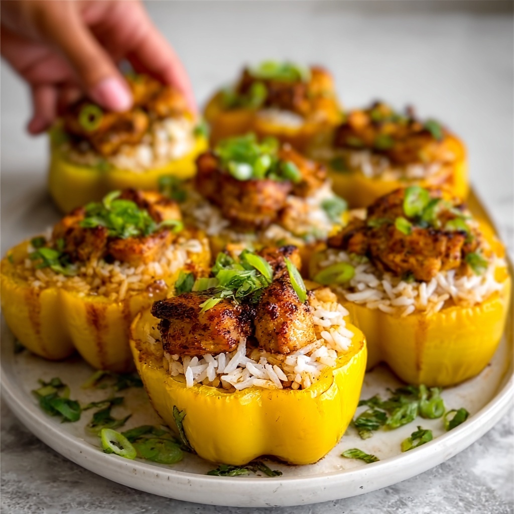 Teriyaki Pineapple Chicken Rice Stuffed Peppers Recipe - Recipe Image