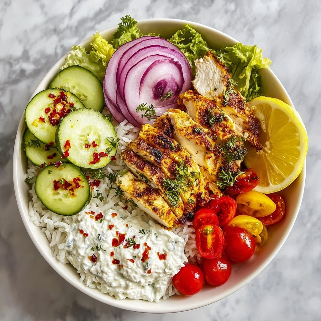 Greek Chicken Bowls with Tzatziki and Fresh Veggies Recipe - Recipe Image