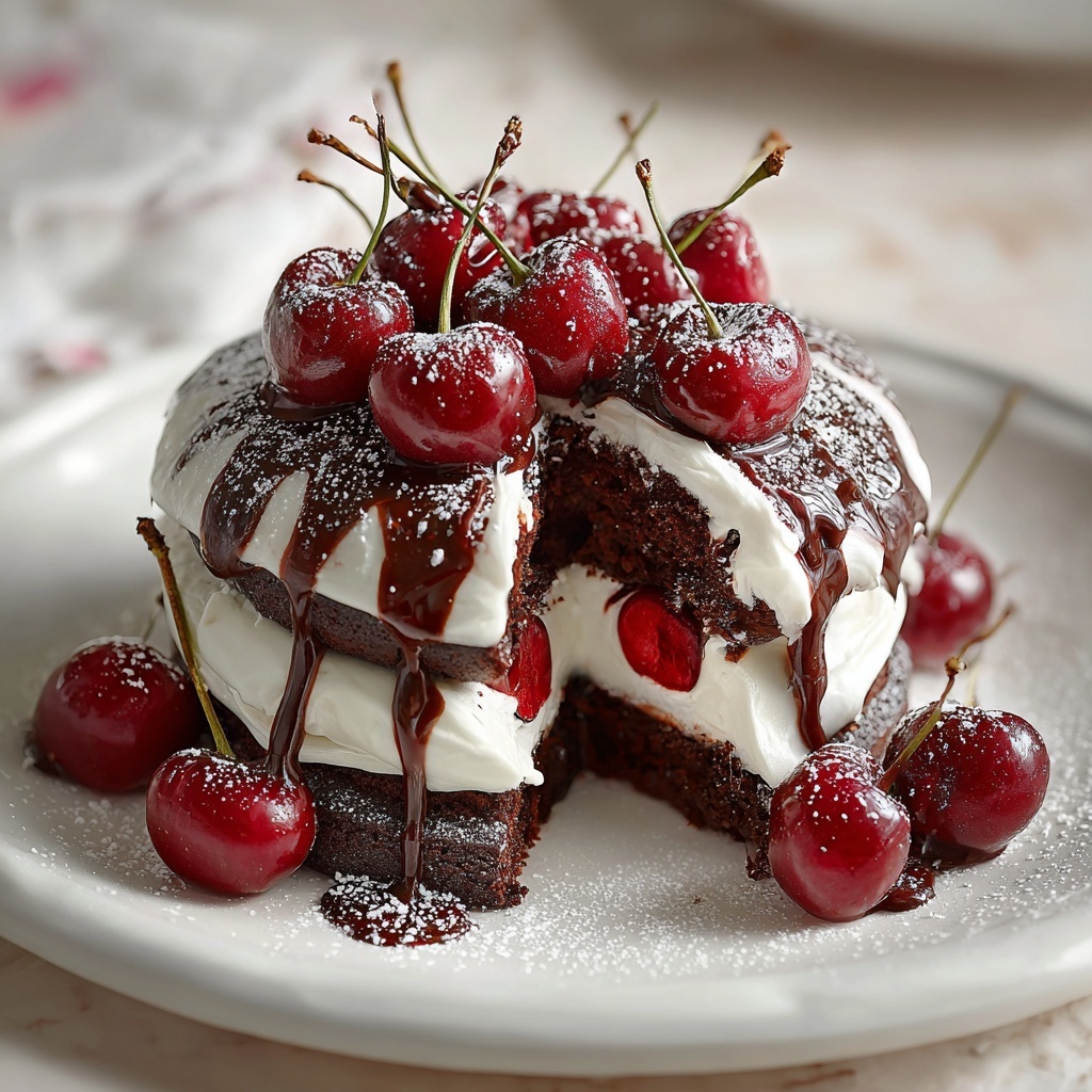 Swiss Chocolate Cherry Roll Cake Recipe - Recipe Image