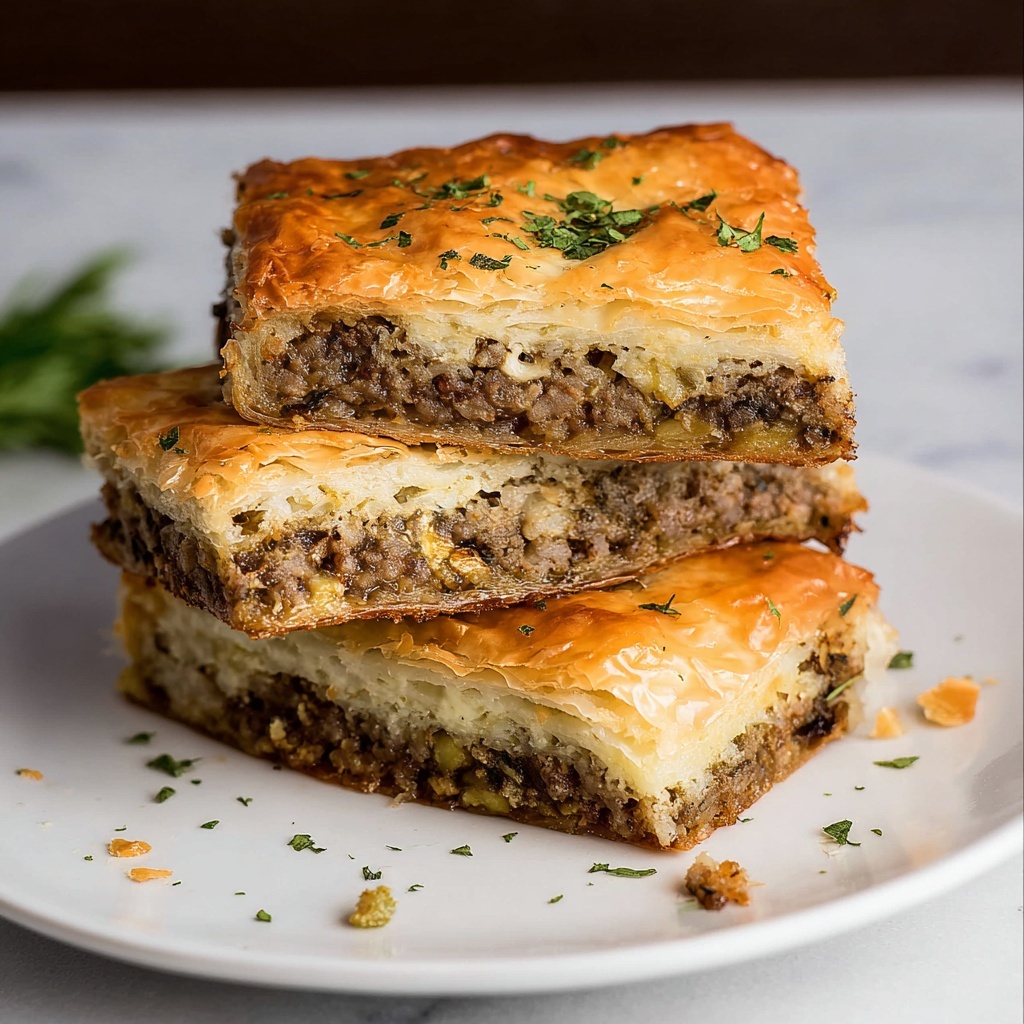 Greek Phyllo Meat Pie (Kimadopita) Recipe - Recipe Image