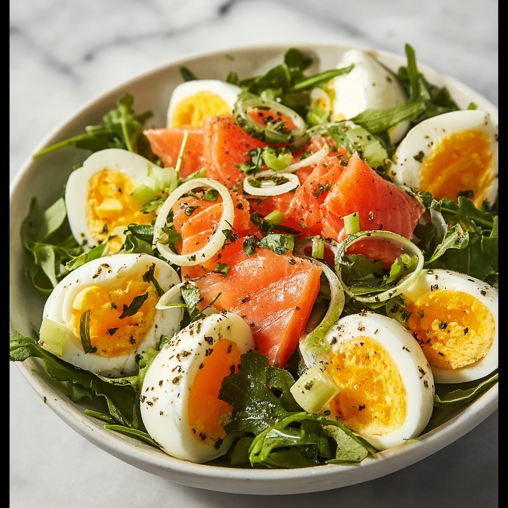Smoked Salmon Salad in Creamy Caper Chive Dressing Recipe - Recipe Image
